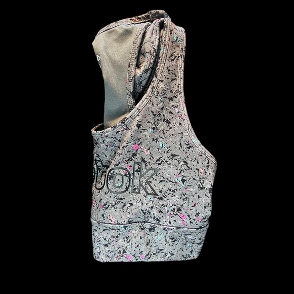 NWOT Reebok Grey & Colorful Confetti Sports Bra - Picture 5 of 5